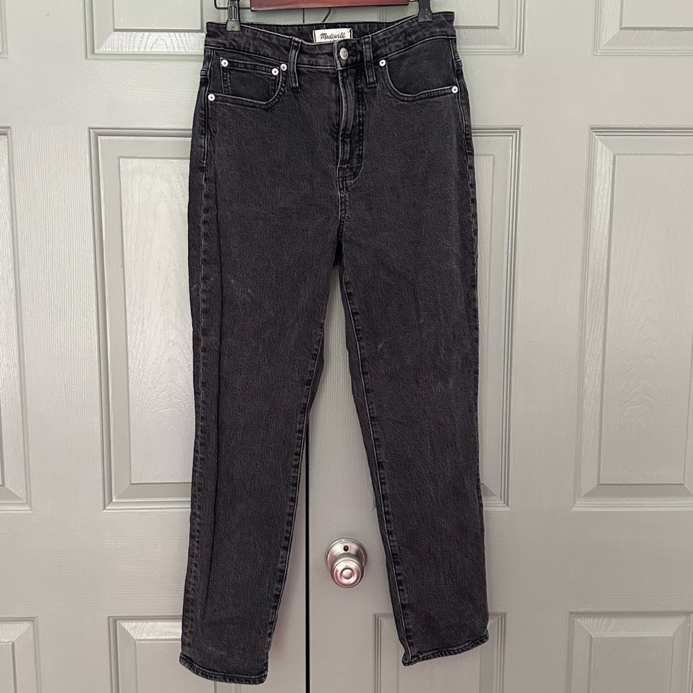 Madewell Ash Grey Black Vintage Straight Leg‎ Jeans